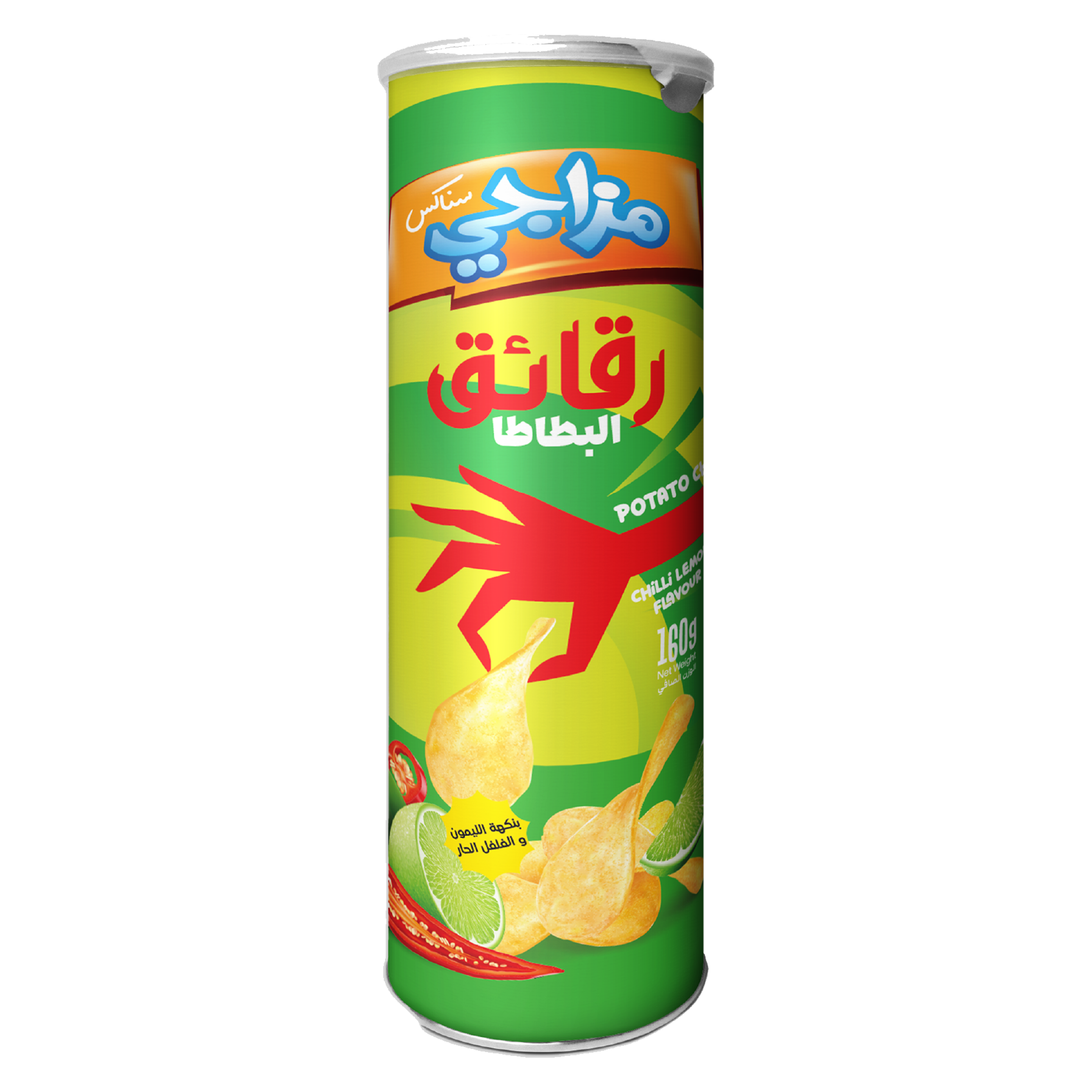 رقائق البطاطس في أنبوب